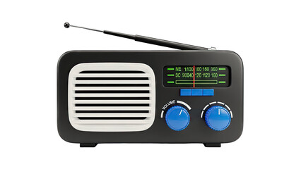 Fototapeta premium Retro Radio Receiver Isolated on White Background
