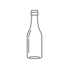 Clear Glass Bottle Icon Outline, Simple Vector Illustration of Container