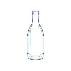 Empty Glass Bottle Outline Vector Icon, Clean Container Silhouette