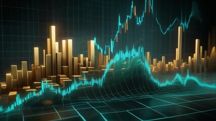 Fintech Harmonic Market Waveform, Advanced Financial Data and Economic Pulse Intro 4K UHD. - Powered by Adobe