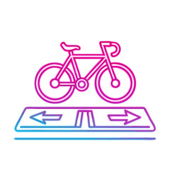 Neon Line Urban Bicycle Lane Icon