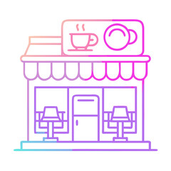 Neon Line Caf&eacute; Street Icon