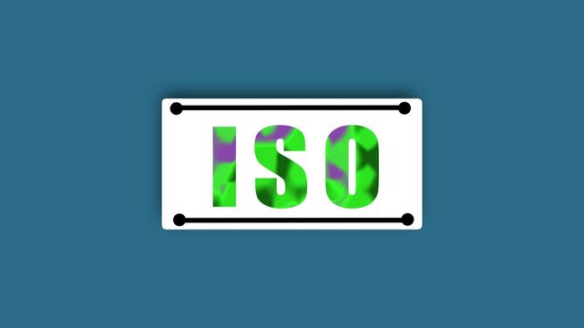 Graphic design element with letters I and S on a white rectangle with black accents and blue background