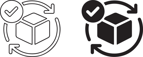 Package return process icon set isolated on white background, Vector, illustration