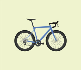 Road bike with lightweight frame. Sport race bicycle vector illustration.