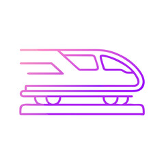 Neon Line Maglev Train Icon