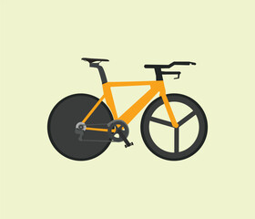 Time trial bike with aerodynamic frame. Triathlon bicycle vector illustration.