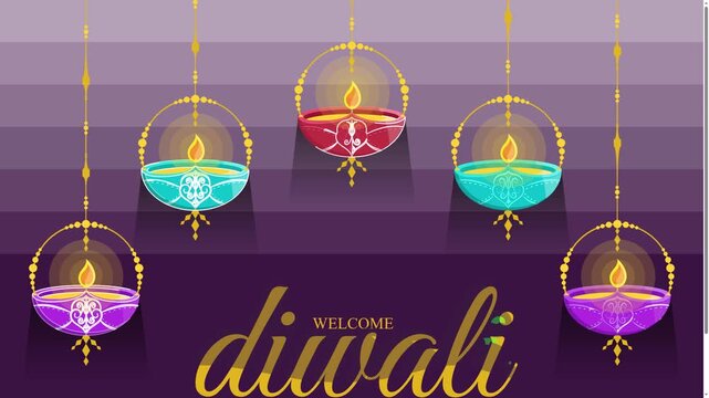 Happy Diwali Festival Light Animation