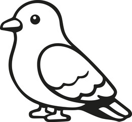 Pigeon Bird Line Icon Simple Outline Vector