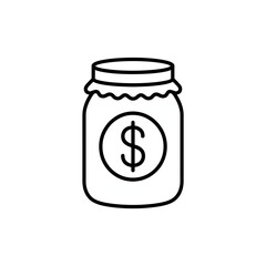 Simple jar with dollar sign for saving money concept
