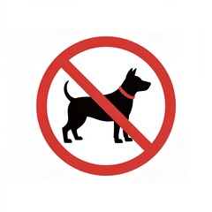 No dogs allowed sign with red circle and dog silhouette