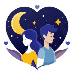 Valentine Romantic Night Sky