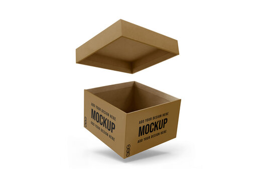 Open Square Box Mockup