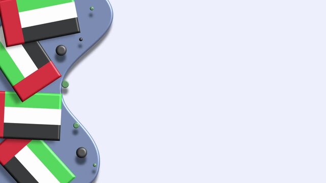 United Arab Emirates flag border on clean white background animation