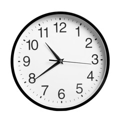 Minimalist analog wall clock showing ten past ten on a black background