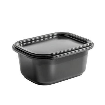 Empty clear plastic meal prep container interior