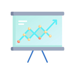 Glassmorphism Investment Growth Chart Icon