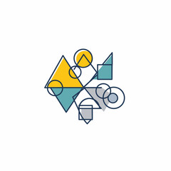 Geometric Shapes in Abstract Composition.