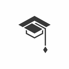 Graduation Cap Icon Simple Design Element.