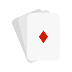 stacked playing cards icon with red diamond vector illustration isolated on white