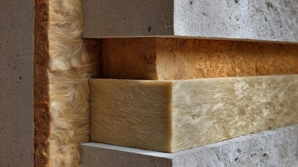 Closeup of a mobile homes insulated walls with thermal layers highlighted emphasizing superior energy conservation and reduced heating costs in ecofriendly housing.