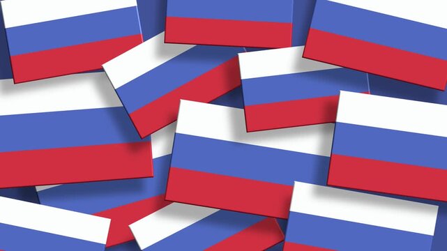 Russia flag pattern background with many flags overlapping each other