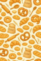 Bakery watercolor pattern