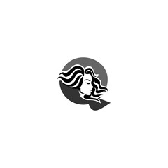 Modern Elegant Woman Letter Q...