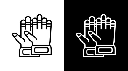 Gloves White Icon Set Vector 
