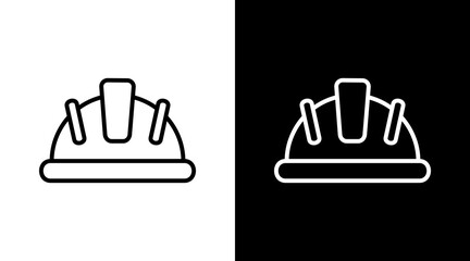 Helmet White Icon Set Vector 