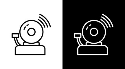 Fire Alarm White Icon Set Vector 