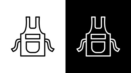 Apron White Icon Set Vector 