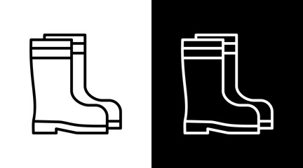 Boots White Icon Set Vector 