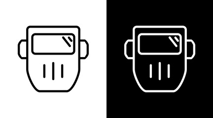 Welding Mask White Icon Set Vector 