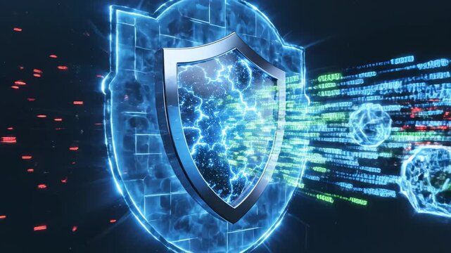 Digital shield with binary code