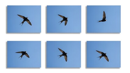 Fototapeta premium Swifts flying in formation