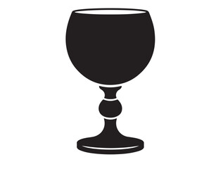 Vintage Chalice Glass Icon Icon Icon in silhouette white background.