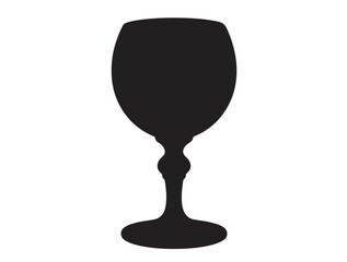 Vintage Chalice Glass Icon Icon Icon in silhouette white background.