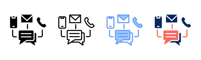 Channel Preference icon set multiple style collection