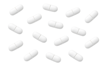White Pills Pattern on Black Background