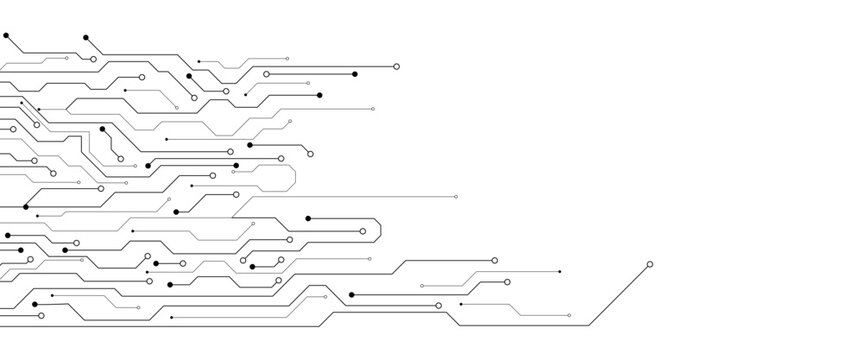 Abstract digital background with technology circuit board texture. Electronic motherboard illustration. Communication and engineering concept. Vector illustration.