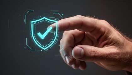 macro photography of a male hand engaging with a futuristic digital interface