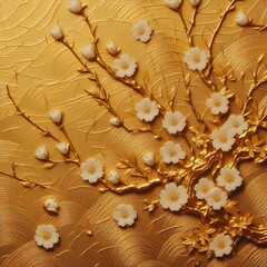 golden floral background