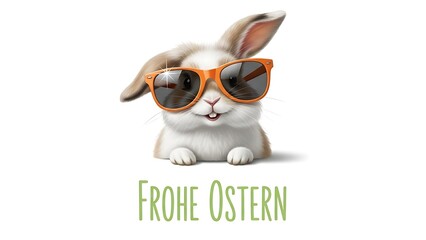 Cool bunny wishing happy easter