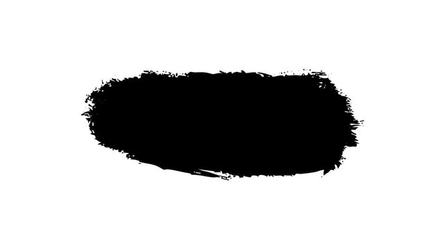 Hand drawn black ink brush stroke rectangle animation with curved edges and organic texture on white background for creative titles and transitions.
