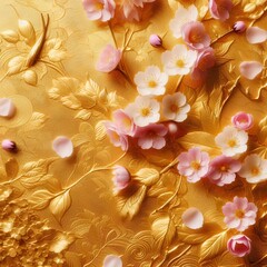 golden floral background