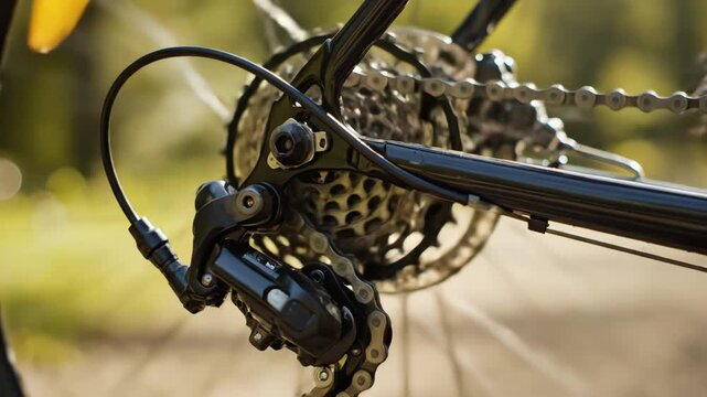 Closeup of bicycle gear mechanism