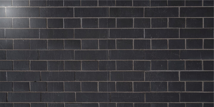 A monochrome and gray brick wall texture forms an old stone construction pattern surface background.