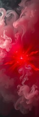 Deep red burst with smoke tendrils, powerful visual of intense energy release,  dark,  blast