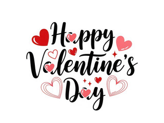 Happy valentine's day greeting isolated on transparent background
